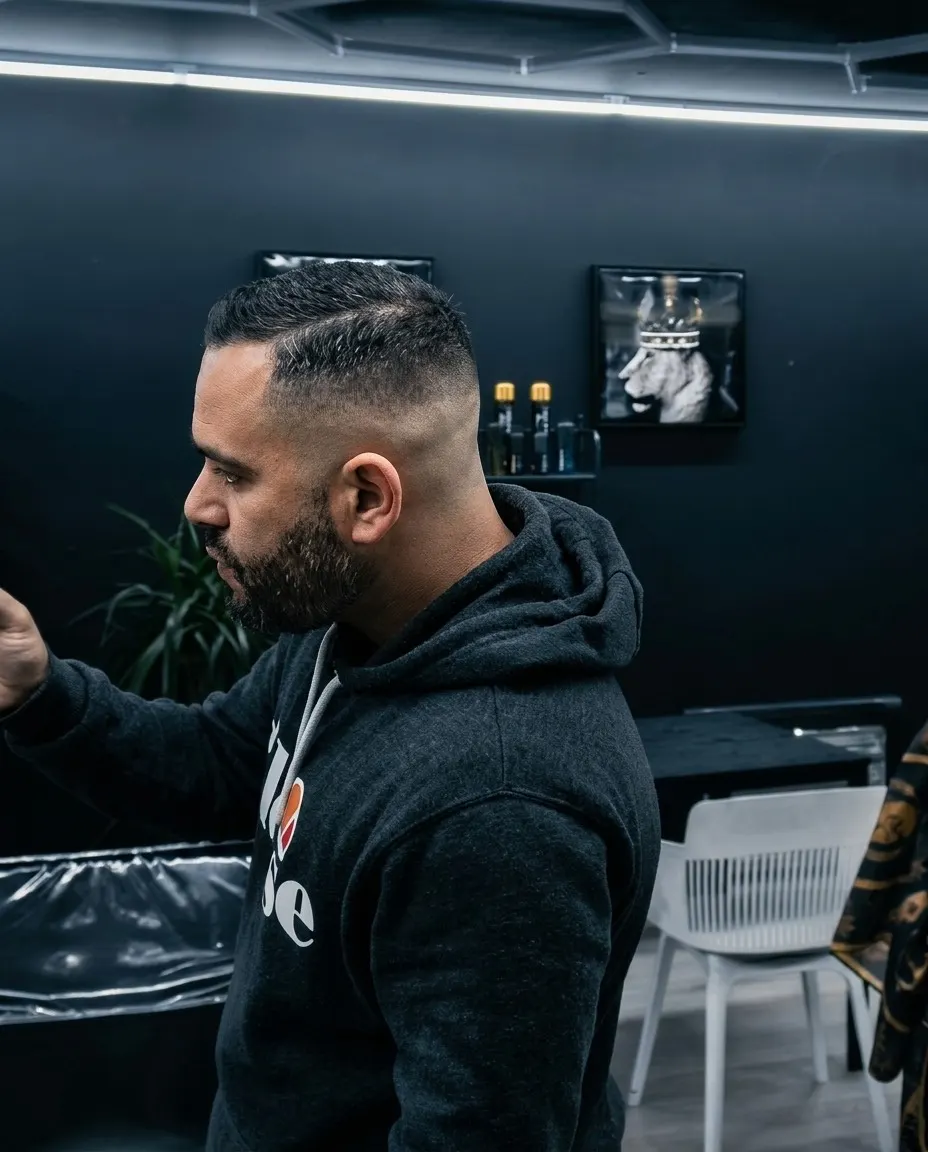 Fade with a shaped beard