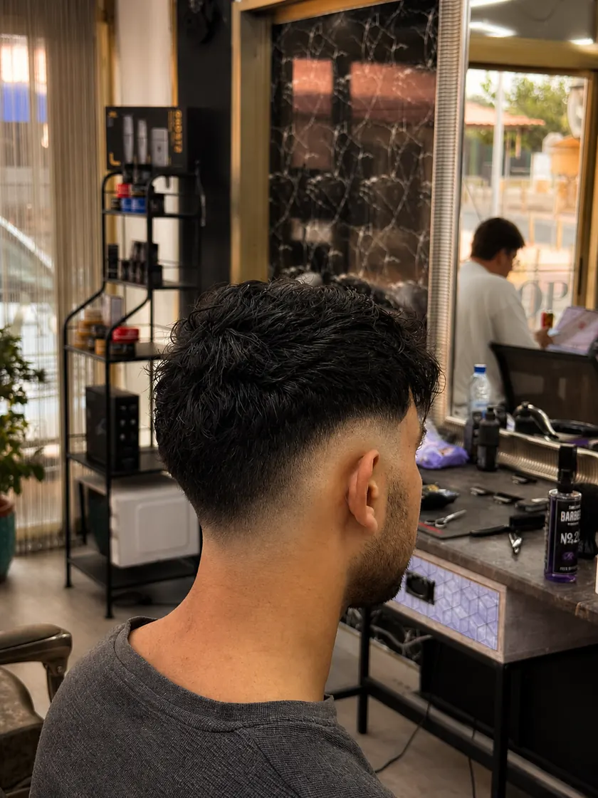 Textured mullet, back view
