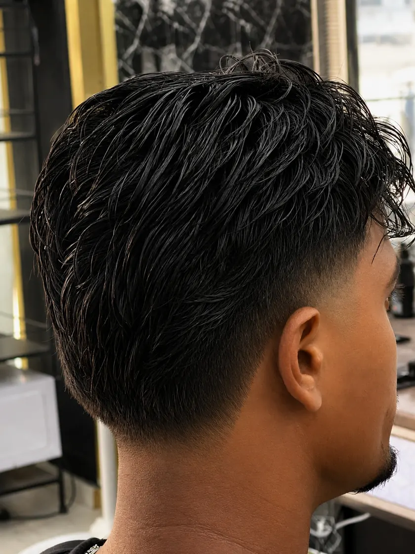 Modern mullet with a clean taper